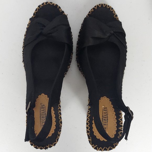 ANTHROPOLOGIE SEYCHELLES SINGAPORE CORK WEDGE SANDALS - Picture 8 of 14